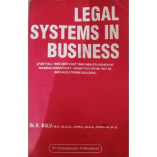 Legal Systems in Business by Dr.V.Balu
