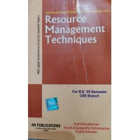Resource Management Techniques by Prof.V.Sundaresan, Prof.K.S.Ganapathy Subramanian & Prof.K.Ganesan