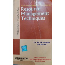Resource Management Techniques by Prof.V.Sundaresan, Prof.K.S.Ganapathy Subramanian & Prof.K.Ganesan