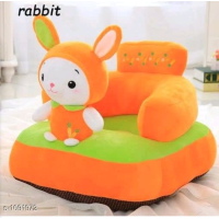 Rabbit Shape Soft Plush Cushion Sofa Seat or Rocking Chair for Kids (Orange, 0 to 4 Years)