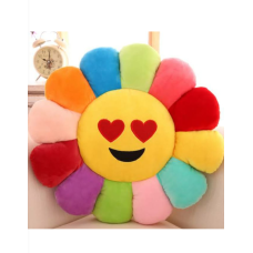 Sunflower Design Smiley Emoji Cushion