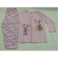 CUCUMBER Baby Full Sleeve Cotton T Shirts and Pant Clothing Set-Pink