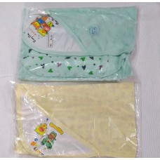 Baby Inn 100% Soft Cotton Baby's Printed Hooded Towel - Yellow