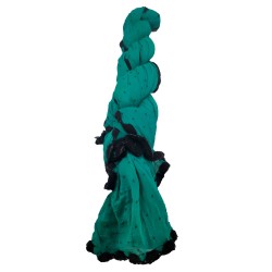  Women's Dupatta(Green with Black Dot)