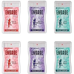 Engage Unisex Pocket Perfume, 18ml (Cool Marine, Citrus Fresh, Classic Woody, Floral Fresh, Sweet Blossom, Cool Aqua) 